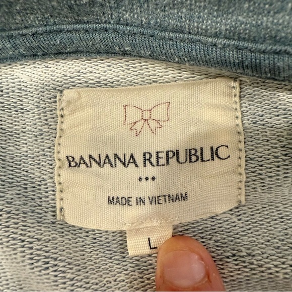 Banana Republic Full Zip Turtle Neck Sweater Jacket Women’s Large Teal Blue Cozy - Picture 6 of 8